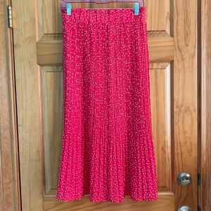 Women’s size small Nine Eight long red skirt with white polka dots